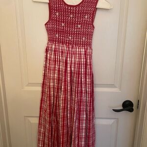 Copper Key Red and White Checkered Kids Dress